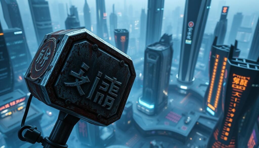 A sprawling, futuristic cityscape of UTown, with towering skyscrapers and neon-lit streets. In the foreground, a close-up view of a weathered, metallic hammer emblazoned with the words "雷神之鎚試玩版" against a backdrop of sleek, angular architecture. The hammer casts dramatic shadows, hinting at the power and potential of the game. The scene is bathed in a cool, bluish tone, creating a moody, atmospheric ambiance that invites the viewer to explore the game's mechanics and strategies. A sprawling, futuristic cityscape of UTown, with towering skyscrapers and neon-lit streets. In the foreground, a close-up view of a weathered, metallic hammer emblazoned with the words "雷神之鎚試玩版" against a backdrop of sleek, angular architecture. The hammer casts dramatic shadows, hinting at the power and potential of the game. The scene is bathed in a cool, bluish tone, creating a moody, atmospheric ambiance that invites the viewer to explore the game's mechanics and strategies.
