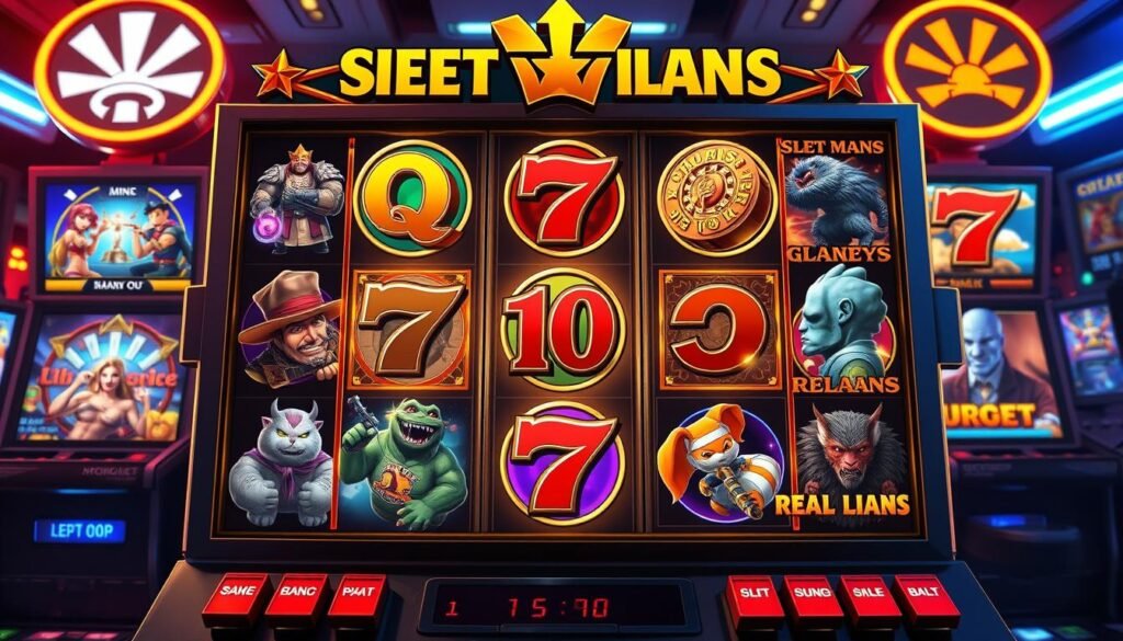 生成老虎機遊戲的圖片，展現多樣化的遊戲主題和特色。
